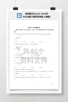 简单数学之2019-2020学年七年级下册同步讲练(人教版)