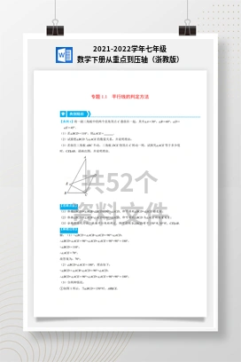 2021-2022学年七年级数学下册从重点到压轴（浙教版）