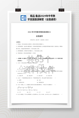 精品 备战2024年中考数学真题题源解密（全国通用）