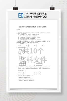 2022年中考数学仿真模拟测试卷（湖南长沙专用）