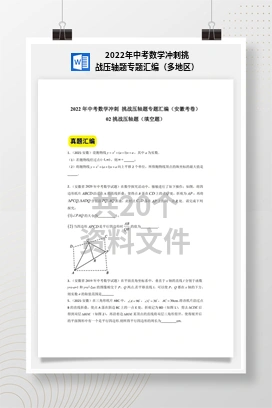 2022年中考数学冲刺挑战压轴题专题汇编（多地区）