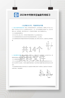 2023年中考数学压轴题专项练习