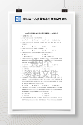 2023年江苏省盐城市中考数学专题练