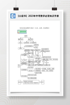 【口袋书】2023年中考数学必背知识手册