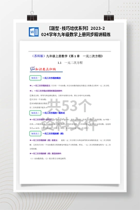 【题型·技巧培优系列】2023-2024学年九年级数学上册同步精讲精练