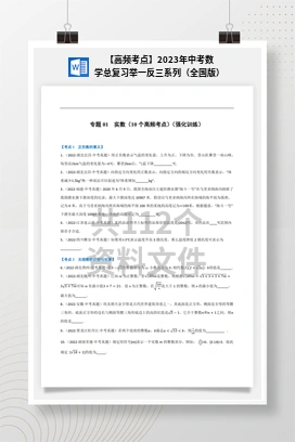 【高频考点】2023年中考数学总复习举一反三系列（全国版）