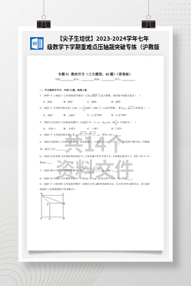 【尖子生培优】2023-2024学年七年级数学下学期重难点压轴题突破专练（沪教版）