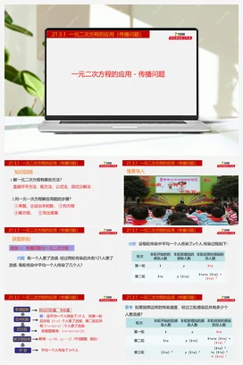 21.3.1 一元二次方程的应用-传播问题（人教版）-九年级数学上册同步教学课件（人教版）