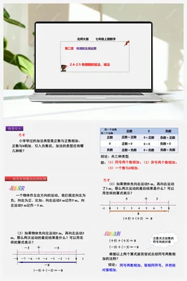 2.4-2.5 有理数的加法、减法（课件+作业）-七年级数学上册（北师大版）