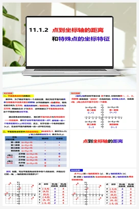 11.1.2点到坐标轴的距离和特殊点的坐标特征（课件） 沪科版 初中数学 八年级上册
