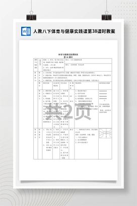 人教版八下 体育与健康 实践课 第38课时教案