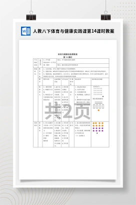 人教版八下体育与健康实践课第14课时 教案