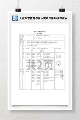 人教版八下体育与健康实践课第16课时 教案
