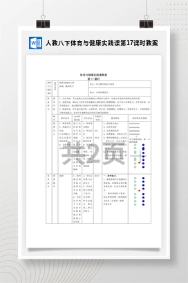 人教版八下体育与健康实践课第17课时 教案