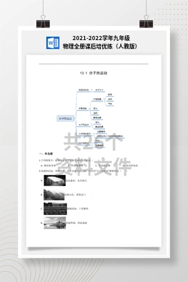 2021-2022学年九年级物理全册课后培优练（人教版）