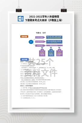 2021-2022学年八年级物理下册期末考点大串讲（沪教版上海）