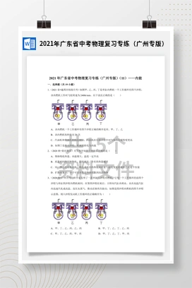 2021年广东省中考物理复习专练（广州专版）