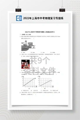 2022年上海市中考物理复习专题练