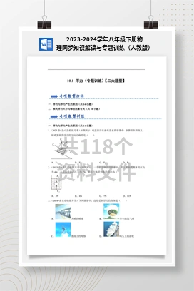 2023-2024学年八年级下册物理同步知识解读与专题训练（人教版）