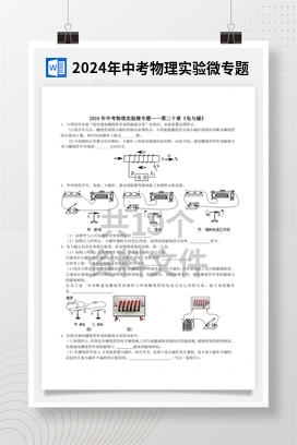 2024年中考物理实验微专题