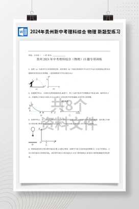 2024年贵州新中考理科综合 物理 新题型练习