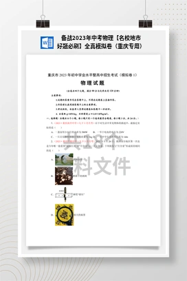 备战2023年中考物理【名校地市好题必刷】全真模拟卷（重庆专用）