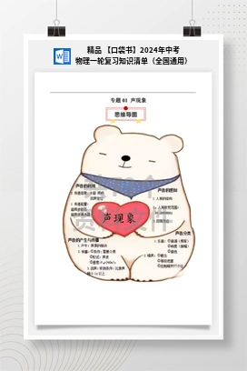 精品 【口袋书】2024年中考物理一轮复习知识清单（全国通用）