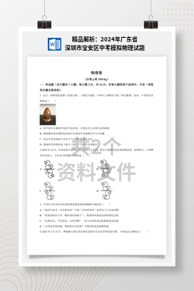 精品解析：2024年广东省深圳市宝安区中考模拟物理试题