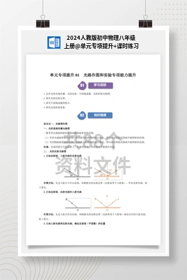 单元专项提升+课时练习 2024人教版初中物理八年级上册