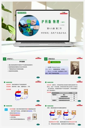 专题18.2 科学探究：怎样产生感应电流（课件+练习） 沪科版初中物理九年级上册