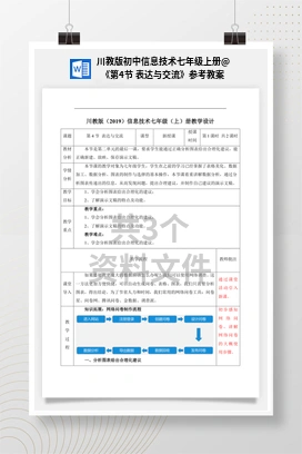 《第4节 表达与交流》参考教案 川教版初中信息技术七年级上册