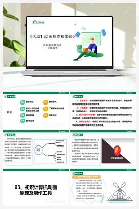 【核心素养目标】第三单元 活动一《动画制作初体验》课件+教案+素材 沪科版初中信息技术七年级下册