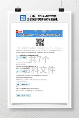 【书城】初中英语高频考点(形容词副词的比较级和最高级)