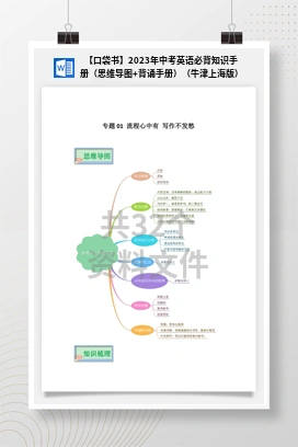 【口袋书】2023年中考英语必背知识手册（思维导图+背诵手册）（牛津上海版）