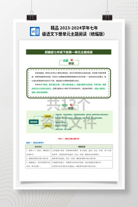 精品 2023-2024学年七年级语文下册单元主题阅读（统编版）