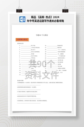 精品 【高频·热点】2024年中考英语话题写作通关必备攻略