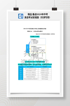 精品 备战2024年中考英语考试易错题（天津专用）
