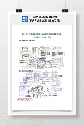 精品 备战2024年中考英语考试易错题（重庆专用）