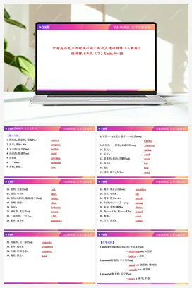 中考英语教材核心词汇知识点精讲精练（人教版）【名师精选 成套8折专享】