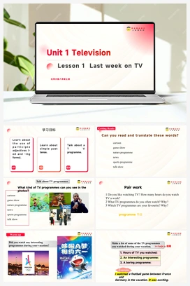 Unit 1 Lesson 1 Last Week on TV（+课件+练习） 北师大版初中英语八年级上册