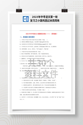 2023年中考语文第一轮复习之小题巩固过关周周练