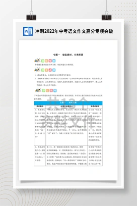 冲刺2022年中考语文作文高分专项突破