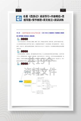 名著《西游记》阅读导引+内容概括+思维导图+情节梳理+原文批注+阅读训练
