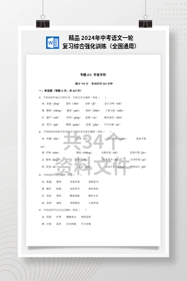 精品 2024年中考语文一轮复习综合强化训练（全国通用）