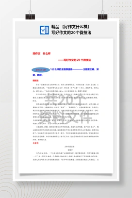 精品 【好作文什么样】写好作文的20个微技法