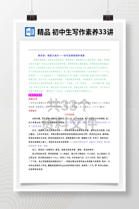 精品 初中生写作素养33讲