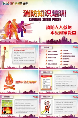 校园公司消防培训安全PPT课件模板
