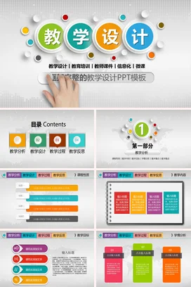 白色创意卡通教师教学设计PPT模板教育培训微课教学课件PPT课件