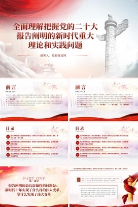 全面理解把握二十大阐明的新时代重大理论和实践问题 党课团课PPT课件模板