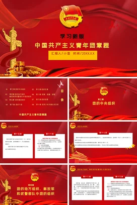 共青团章程 党课团课PPT课件模板
